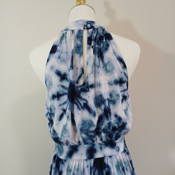 INC Tie Dye Halter Maxi Dress Women’s Size M Blue Sleeveless Boho Summer Beach - Picture 5 of 5